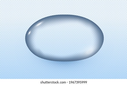 Vector water 3d realistic style clear water Drop isolated on transparent background. 10 eps