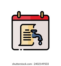 icono de la lista de agua vectorial en un estilo de contorno de color sencillo