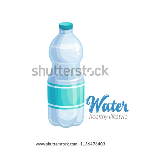 Vector water bottle icon. Illustraion for promote a healthy lifestyle and diet menu.