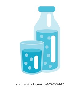 Vector botella de agua ilustración vectorial plantilla de diseño.