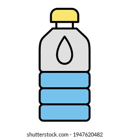Vector Water Bottle Outline Icon Design
