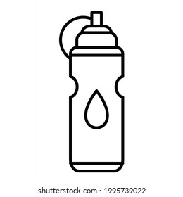 Vector Water Bottle Outline Icon Design
