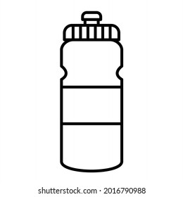 Vector Water Bottle Outline Icon Design
