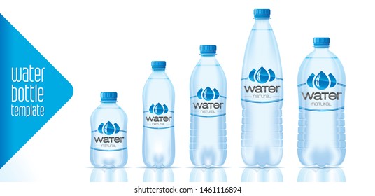 Vector water bottle template and ready label design
