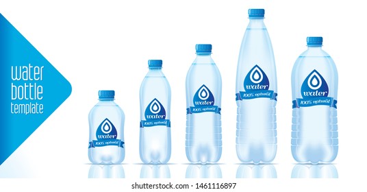 Vector water bottle template and ready label design