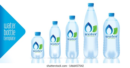 Vector water bottle template and ready label design
