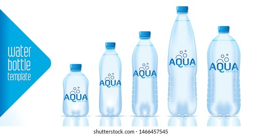 Vector water bottle template and ready label design