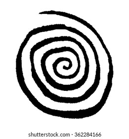 Vector Water Brush Spiral Background