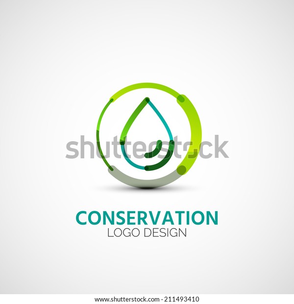 Vector Water Conservation Company Logo Design Stock Vector (Royalty