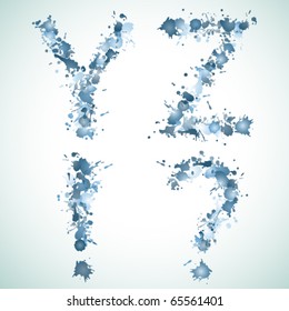 Vector water drop alphabet