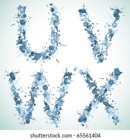 Vector water drop alphabet