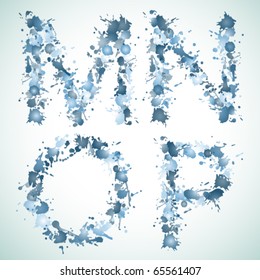 Vector water drop alphabet