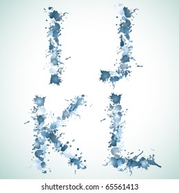 Vector water drop alphabet
