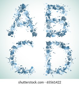 Vector water drop alphabet
