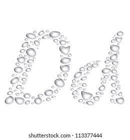 Vector Water drop alphabet, letter Dd. Transparent, easy to put on different backgrounds