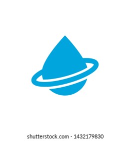 Vector water drop. Blue liquid drop symbol isolated on a white background. Water spill shape. Abstract drop icon in blue color. 
