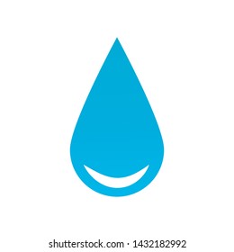 Vector water drop. Blue liquid drop symbol isolated on a white background. Water spill shape. Abstract drop icon in blue color. 
