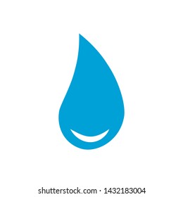 Vector water drop. Blue liquid drop symbol isolated on a white background. Water spill shape. Abstract drop icon in blue color. 