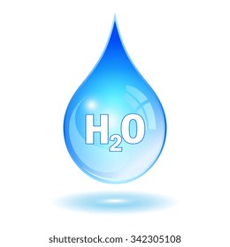 Vector water drop illustration isolated on white background