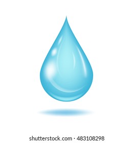 Vector Water Drop. Isolated On White Background.