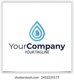 Vector gota de agua logo diseño Plantilla