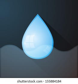 Vector Water Drop on Dark Background