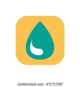 Vector Water drop. For shopping center / sanitary / hygiene / web. Abstract symbol. Isolated on white. Illustration.