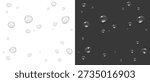 Vector water droplets. PNG droplets, condensation on glass, on various surfaces. Realistic droplets on a transparent isolated background. PNG.
