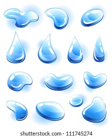 Vector water drops