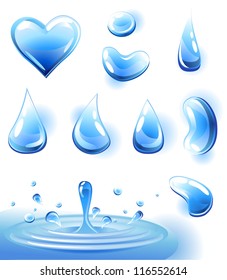  Vector water drops