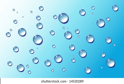 agua vectorial cae sobre fondo azul