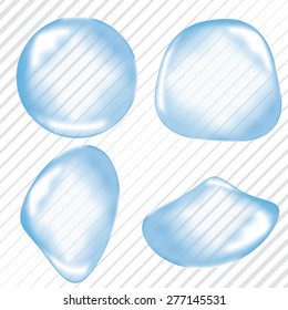 Vector Water Drops Collection .  Opacity Irregular Shapes for Logo Design .