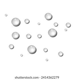 Vector water drops. condensation on the window, on the surface. Realistic drops on an isolated white background.