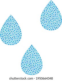 Vektorwassertropfen Koronavirus-Mosaik-Symbol für Sperren-Werbung organisiert. Das Mosaik der Wassertropfen ist mit winzigen Elementen einer Infektion mit Coronavirus organisiert.