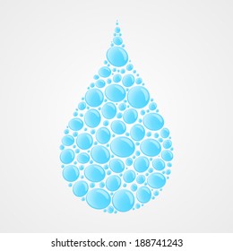 Vector water drops icon.