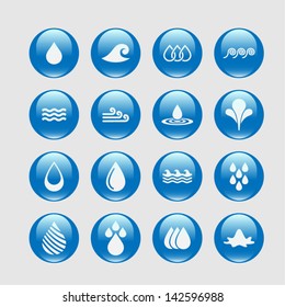 Vector Water Drops Icon Set