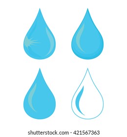 Vector Water Drops Icon Set