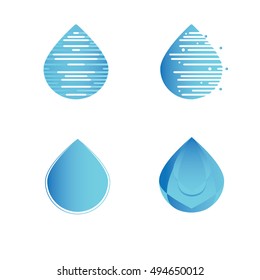 Vector Water Drops Icon Set