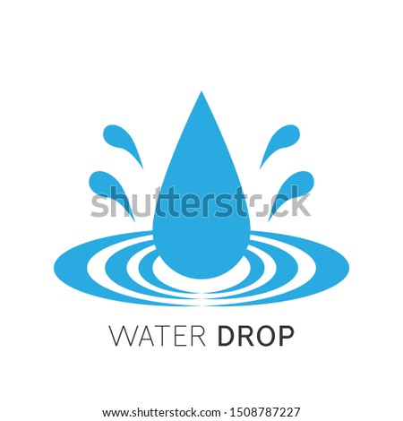 vector water drops illustration, nature icon, raindrops logo