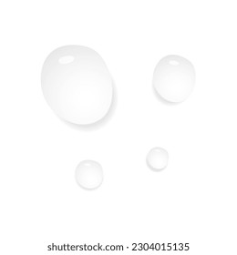 Vector water drops. Morning dew vector isolated on white background. Illustration of realistic rain, water drops on window, pure condensate liquid, splash on glass. vector illustration svg