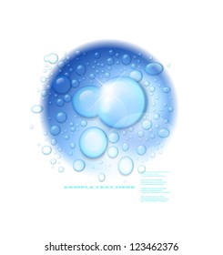 El agua vectorial cae sobre el fondo de la ola azul.
