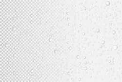 Vector Water Drops On Glass. Rain Drops On Transparent Background.