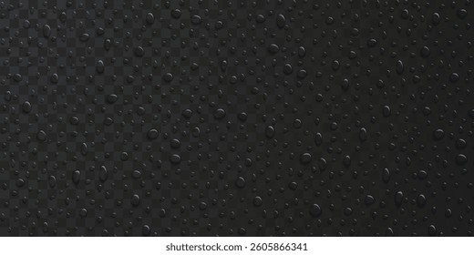 Vector Water drops on glass. Rain drops on transparent background.