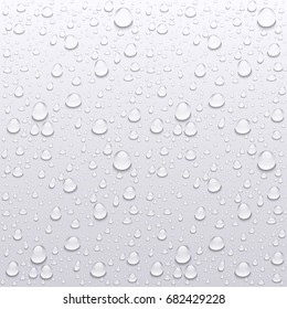 vector Water drops on glass. rain drops on clear window art