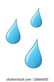 vector water drops on white background