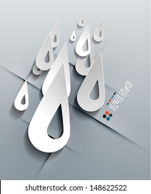 Vector water drops paper modern design
