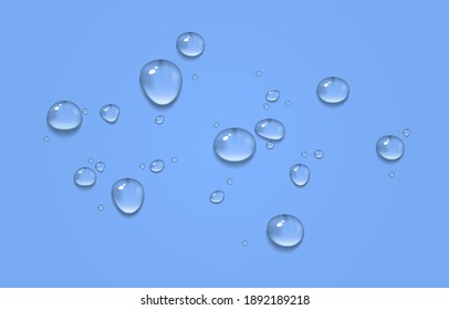 Vector Water Drops. PNG Drops, Condensation On The Window, On The Surface. Realistic Drops.