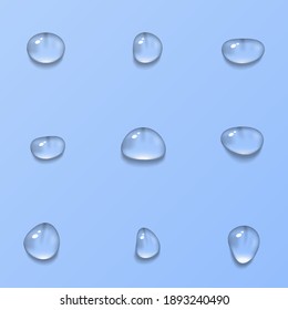 Vector Water Drops. PNG Drops, Condensation On The Window, On The Surface. Realistic Drops.