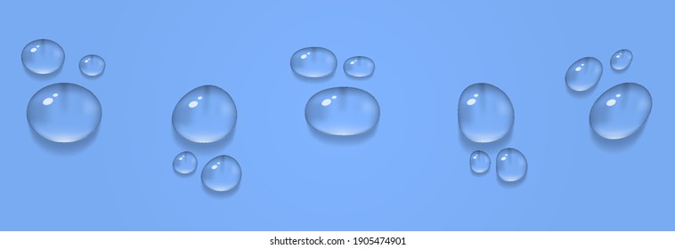 Vector Water Drops. PNG Drops, Condensation On The Window, On The Surface. Realistic Drops. PNG.