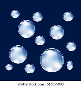 Vector water drops. Realistic Illustration.